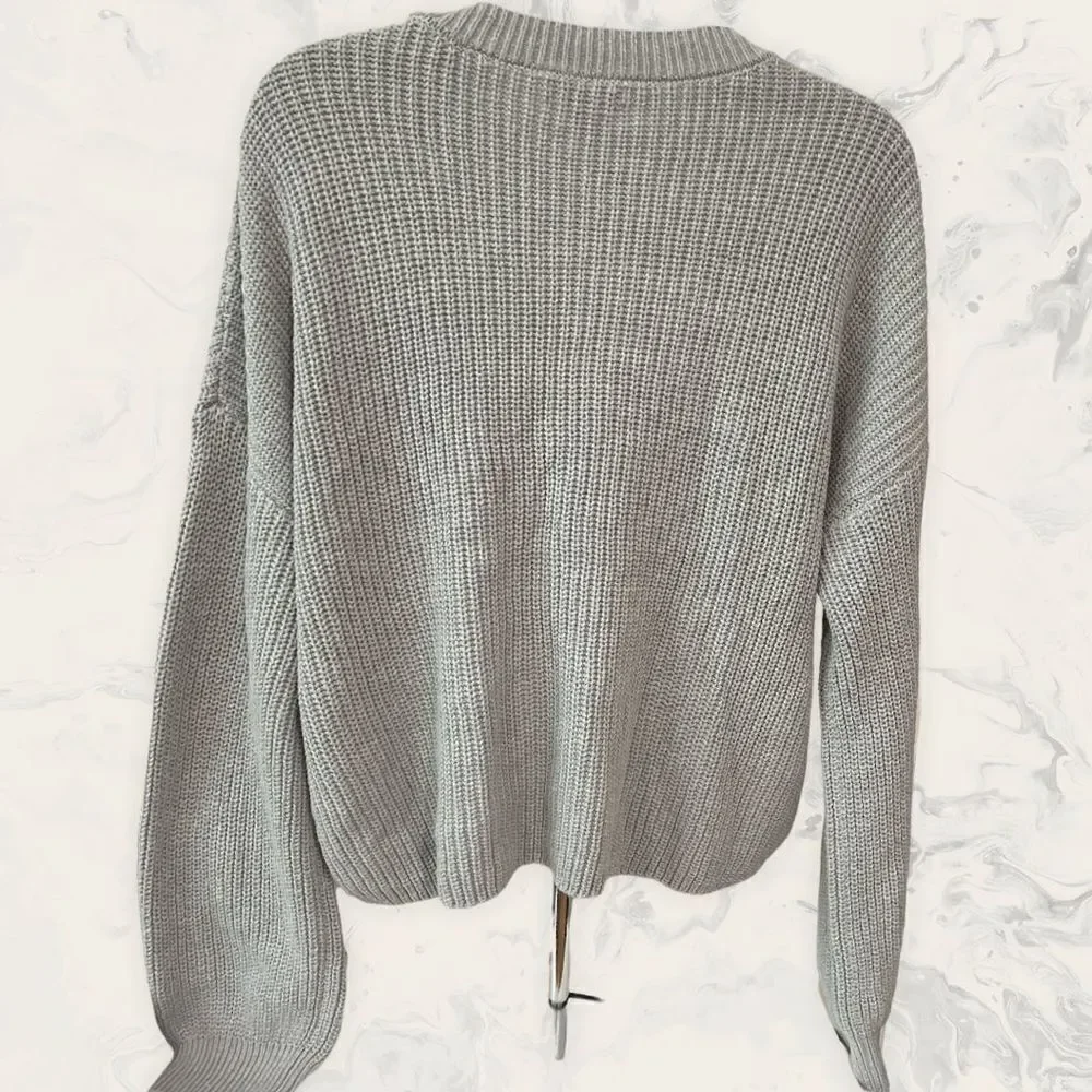NWT BP Rib Crop Crewneck Sweater - Size XL - Grey